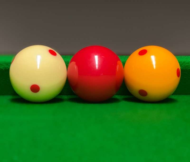 Billiard Balls Lined Up Along The Cushion