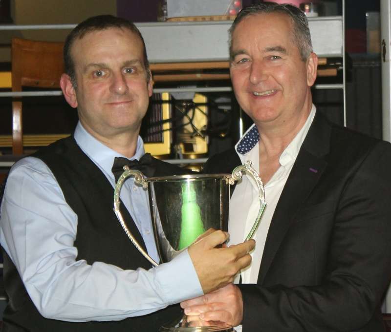 David Causier receives the Jim Williamson Trophy from Ian Williamson