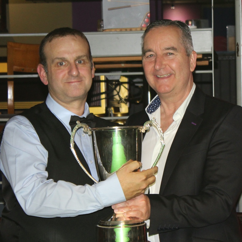 David Causier receives the Jim Williamson Trophy from Ian Williamson