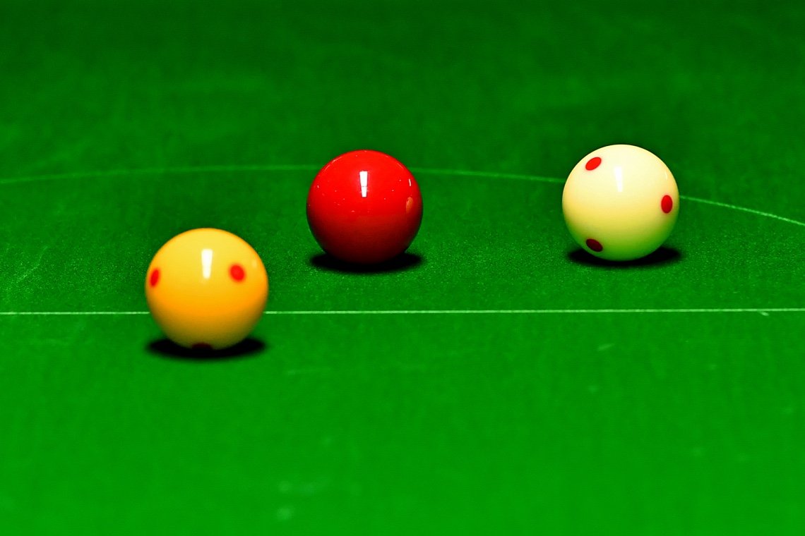 Billiard balls on a table